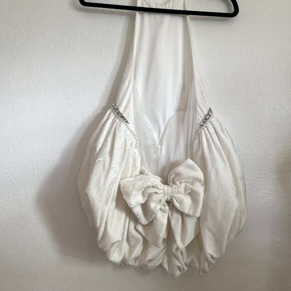 Nana Jacqueline White Backless Bow Bodysuit - Picture 10 of 16